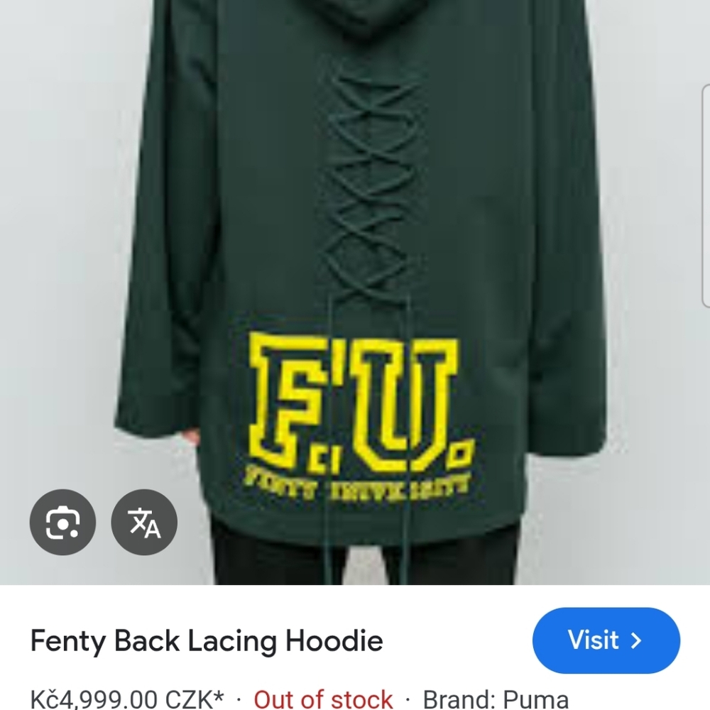 FENTY With Puma Dark Green Hoodie Oversized - Picture 4 of 5